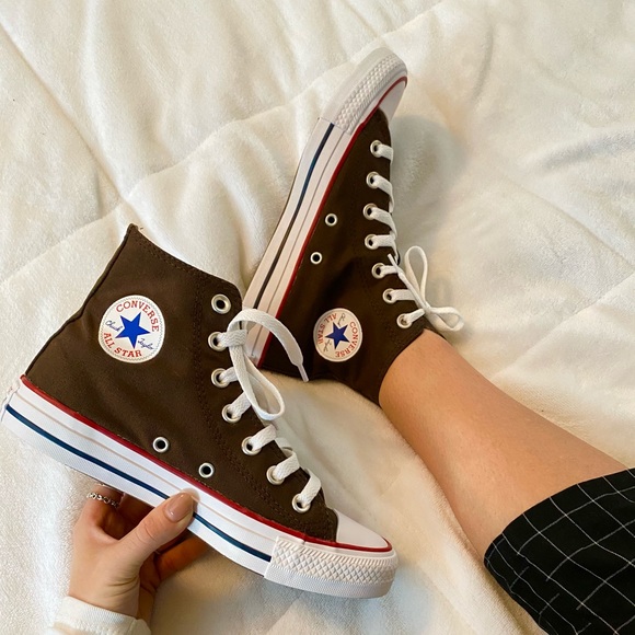 Brown Converse All Star High Tops - Picture 2 of 5